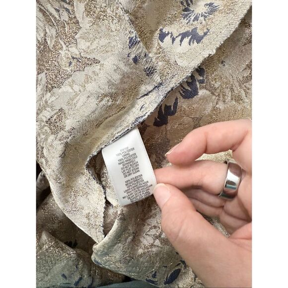 Alex Evenings Womens Blue Silver Floral Brocade Off the Shoulder Gown Size 8 - Picture 6 of 6